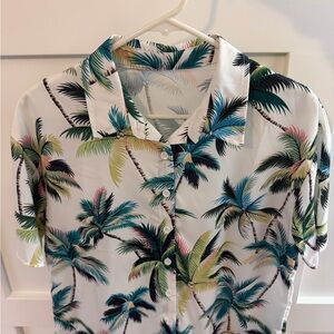 Tropical Palm Tree Button-Up Shirt